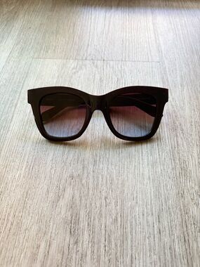 quay australia after hours chocolate brown ombre lens square sunglasses eyewear